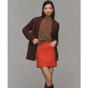 Maeve Anthropologie Colette Mini Skirt Red L pockets